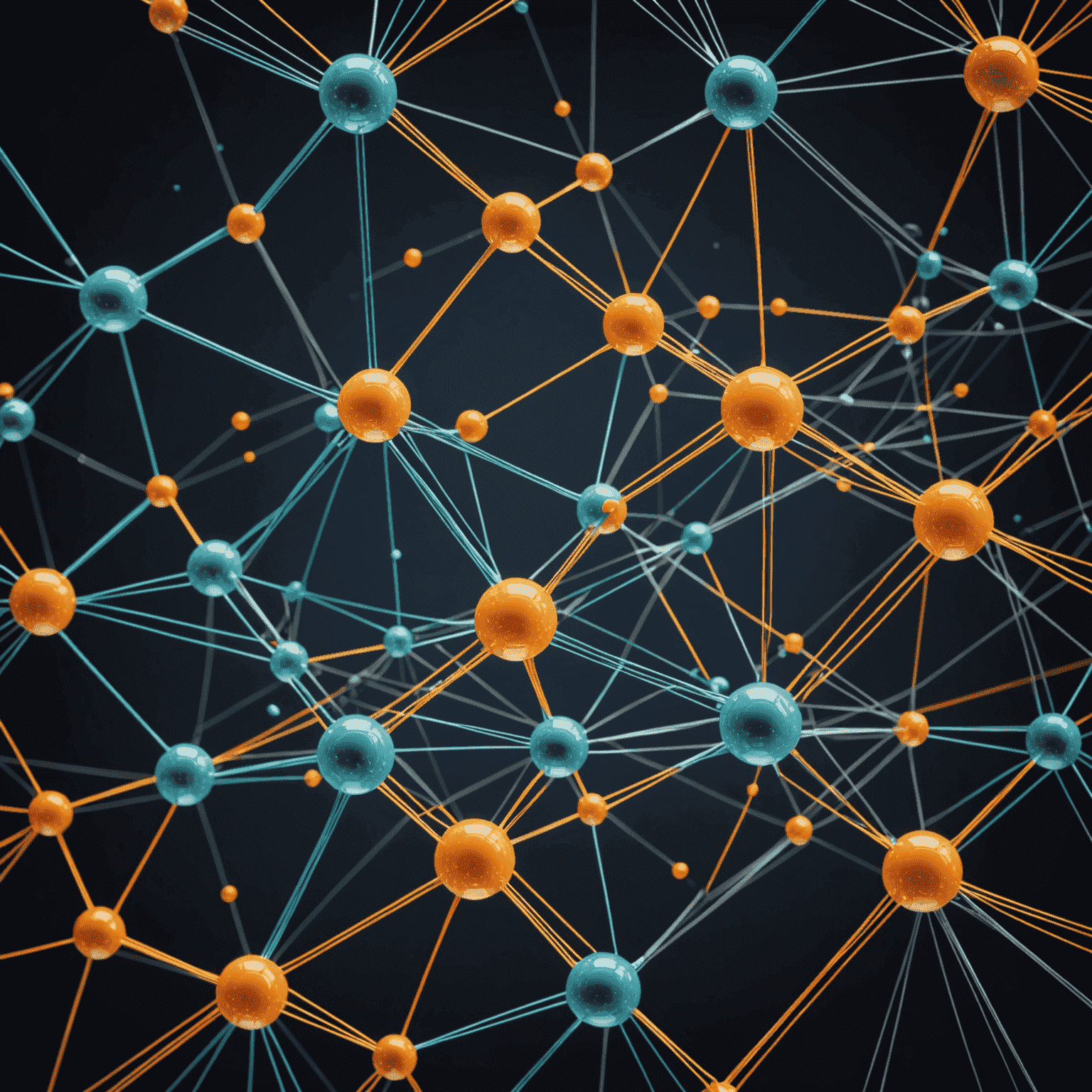 Visualization of quantum superposition states interacting with neural network nodes, showing multiple parallel paths of information flow